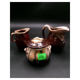 Mixed Maker Brown Drip Creamer & Sugar Lot - 3 Pcs