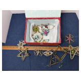 Antique German Wire Glass Bead Star Ornament Lot