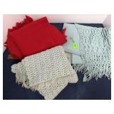 Handmade Crochet Knit Fringe Shawl Wrap Lot 3pc