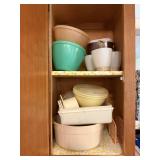 Assorted Tupperware, Melamine & Kitchen Cabinet Lo