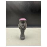 Antique Sterling Silver Amethyst Glass Cane Handle