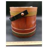 Multi-Colored Painted Wood Stave Firkin Bucket