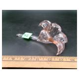Pink Hand-Blown Art Glass Lying Lily Bud Vase