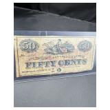 Verified 1860s Brush Valley PA 50c Scrip Note No 4