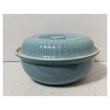 Forman Family Hall China Blue Lidded Casserole