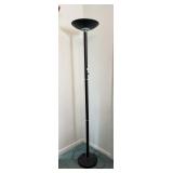 Black Metal Torchiere Floor Lamp with Glass Ring A