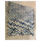 Blue Ombre Chevron Zigzag Knit Throw Blanket