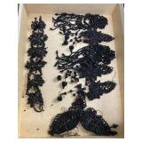 Antique Victorian French Jet Beaded Bodice Appliqu