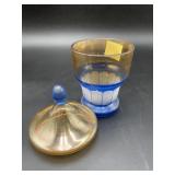 Antique Moser Style Art Glass Lidded Apothecary Ja