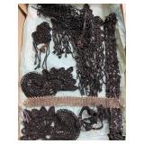 Antique Victorian French Jet Beaded Trim & Appliqu