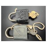 Vintage Eagle and Slaymaker Padlocks with Keys