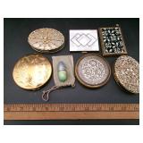 Vintage Rhinestone & Filigree Compacts Lot