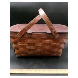 Woven Split Wood Picnic Basket with Double Handles