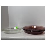 Pyrex Clear and Cranberry Glass Pie Plate