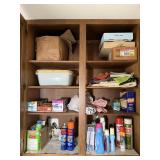 Laundry Supplies, Linens & Cabinet Contents Lot