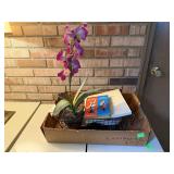 Shirley Temple Books & Faux Orchid Tray Lot