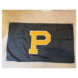 Purdue Boilermakers Large Block P Black Banner Fla