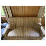 Vintage Striped Upholstered Sleeper Sofa