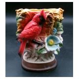 Ceramic Cardinal Bird Wall Pocket Planter