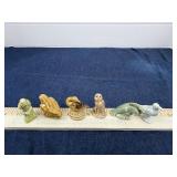 Six Wade Red Rose Tea Ceramic Bird Figurines