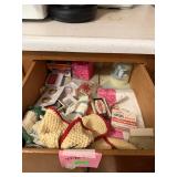 Assorted Novelty Linens, Toothpicks & Junk Drawer