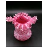 Fenton Pink Vasa Murrhina Rose Bowl