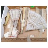 Assorted Bone, Wood & Celluloid Folding Fan Lot