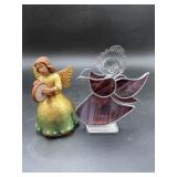 Vintage Stained Glass & Anri Style Angel Figurine