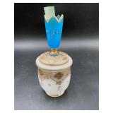 Antique Victorian Opaline Glass Tulip Finial Jar