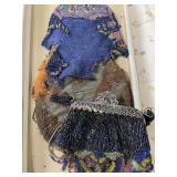 Antique Victorian Micro Glass Beaded Purses & Fram