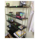 Vintage Mid-Century Black & Gold 6-Tier Metal Shel