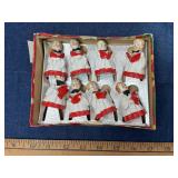 Japan Ceramic Choir Boy Bell Ornament Box Set 8pc
