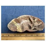 Carved Soapstone Floral Leaf Trinket Dish