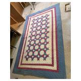 Americana Twisted Rope Patchwork Hand Quilt