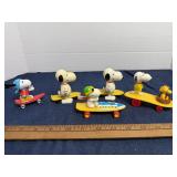 Aviva Peanuts Snoopy Woodstock Skateboard Toy Lot