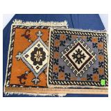 Southwest Geometric Wool Miniature Rug Mat Pair