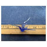 Murano Style Blue Blown Glass Crane Figurine