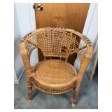 Antique Victorian Wicker Barrel Armchair