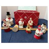 Plastic Snowman Choir Boy Wax Candle Holiday Lot