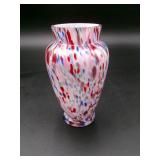 Multi-Color Confetti Splatter Art Glass Vase
