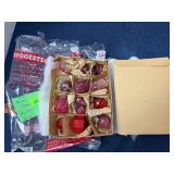 Antique German Paper Thin Red Glass Ornament Lot