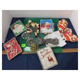 Santa Die Cut Tinsel Plaque Plastic Angel Bell Lot