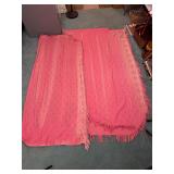 Pink Woven Floral Fringed Panel Collection 3pc