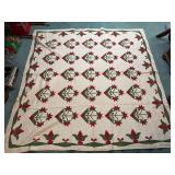 Antique 1860s Carolina Lily Applique Hand Quilt
