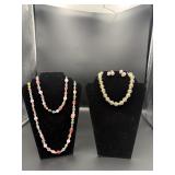 Vintage Pastel Crystal Glass Lucite Jewelry Lot