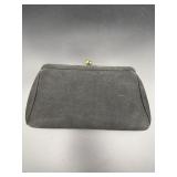 Vintage Virginia Art Bag Black Faille Clutch Purse