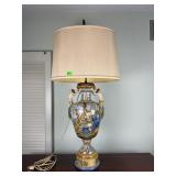 Italian Majolica Mythological Table Lamp Damaged