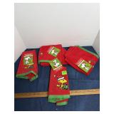 Four Peanuts Snoopy Christmas Hand Towels