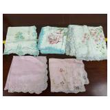 Vintage Blue Floral Hankie Lot