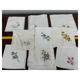 Vintage Delicate Embroidered Handkerchiefs Lot